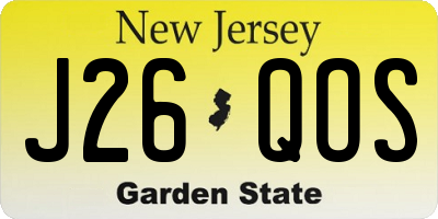 NJ license plate J26QOS