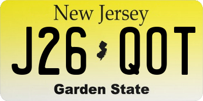 NJ license plate J26QOT