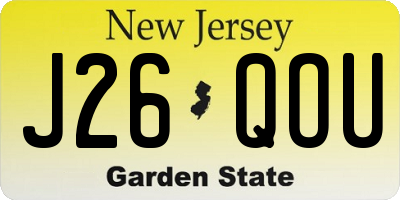 NJ license plate J26QOU