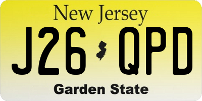 NJ license plate J26QPD
