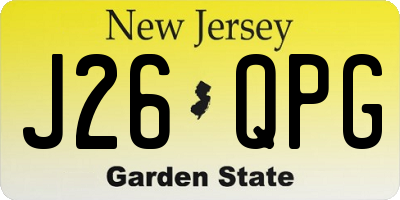 NJ license plate J26QPG