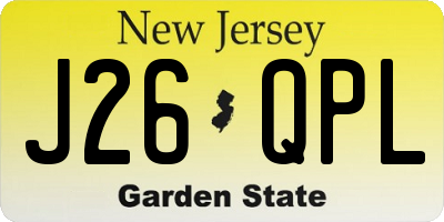 NJ license plate J26QPL