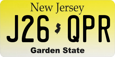 NJ license plate J26QPR