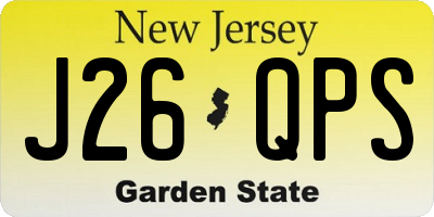 NJ license plate J26QPS