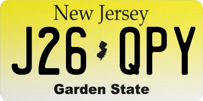 NJ license plate J26QPY