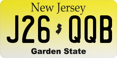 NJ license plate J26QQB