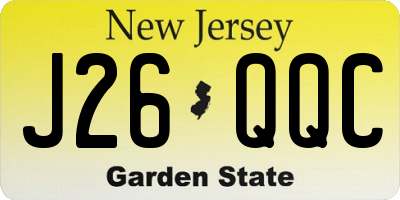 NJ license plate J26QQC