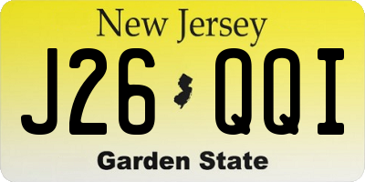NJ license plate J26QQI