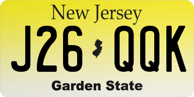 NJ license plate J26QQK
