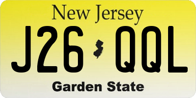 NJ license plate J26QQL