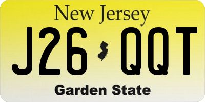 NJ license plate J26QQT