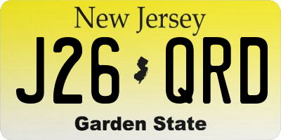 NJ license plate J26QRD