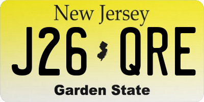 NJ license plate J26QRE