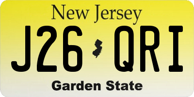 NJ license plate J26QRI