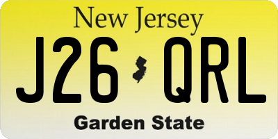 NJ license plate J26QRL