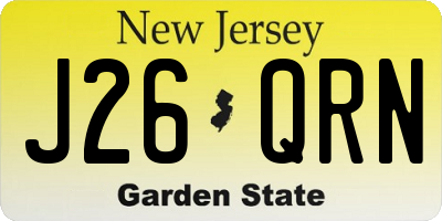 NJ license plate J26QRN