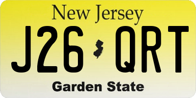 NJ license plate J26QRT