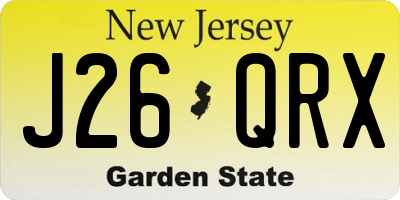 NJ license plate J26QRX