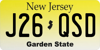 NJ license plate J26QSD