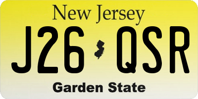 NJ license plate J26QSR