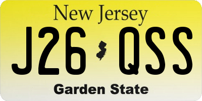 NJ license plate J26QSS