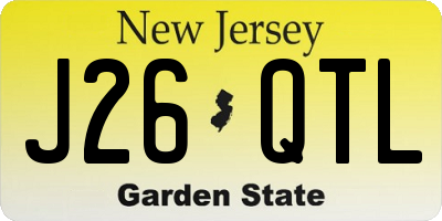 NJ license plate J26QTL