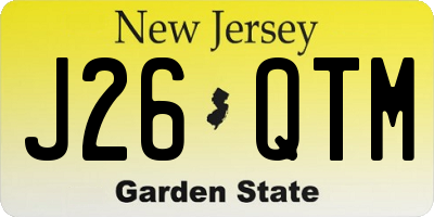 NJ license plate J26QTM