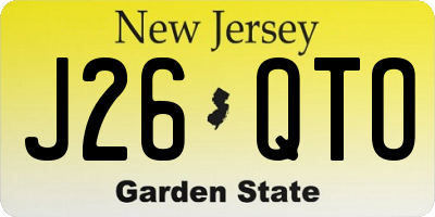 NJ license plate J26QTO