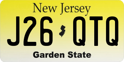 NJ license plate J26QTQ