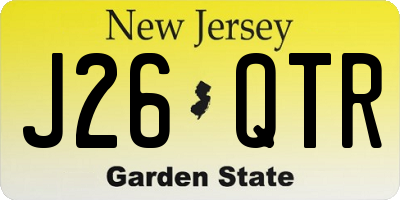 NJ license plate J26QTR