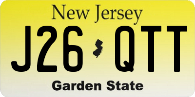 NJ license plate J26QTT