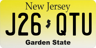 NJ license plate J26QTU