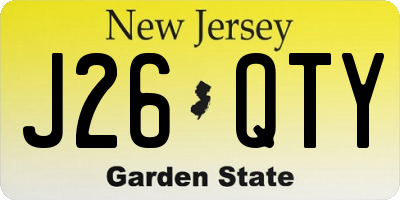 NJ license plate J26QTY