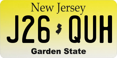 NJ license plate J26QUH