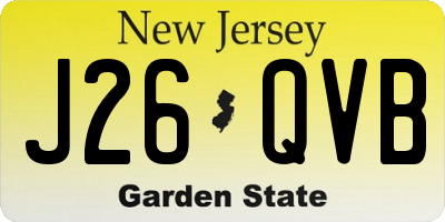 NJ license plate J26QVB