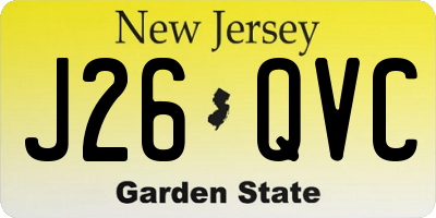 NJ license plate J26QVC