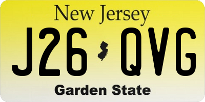 NJ license plate J26QVG
