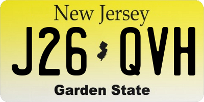 NJ license plate J26QVH
