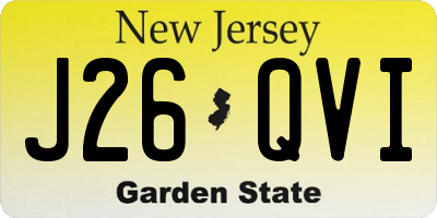 NJ license plate J26QVI
