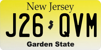 NJ license plate J26QVM