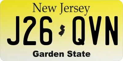 NJ license plate J26QVN