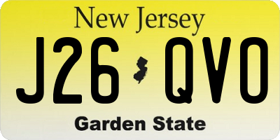 NJ license plate J26QVO