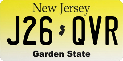 NJ license plate J26QVR