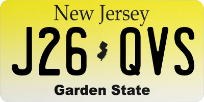 NJ license plate J26QVS