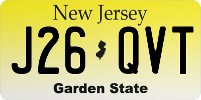 NJ license plate J26QVT