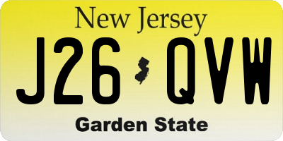 NJ license plate J26QVW