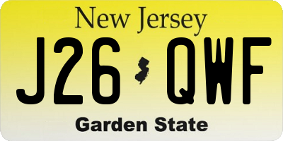 NJ license plate J26QWF