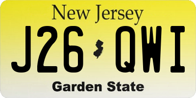 NJ license plate J26QWI