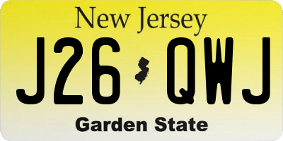 NJ license plate J26QWJ
