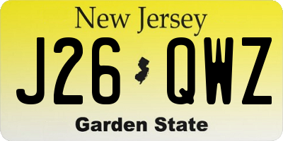 NJ license plate J26QWZ